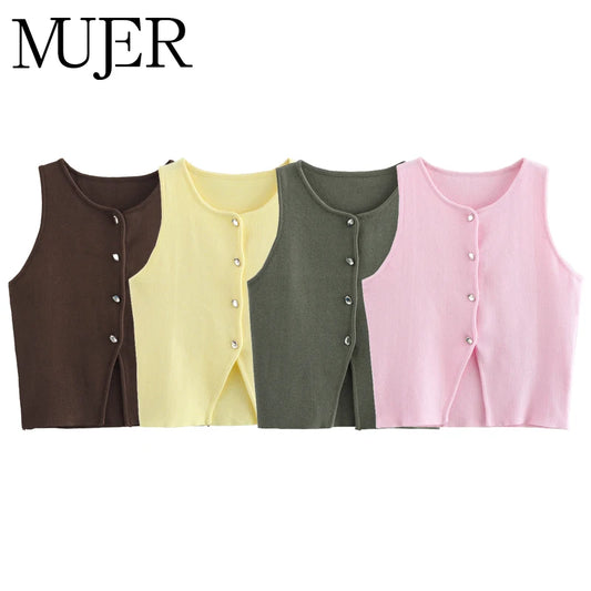 Chic Knit Sleeveless Vest Top