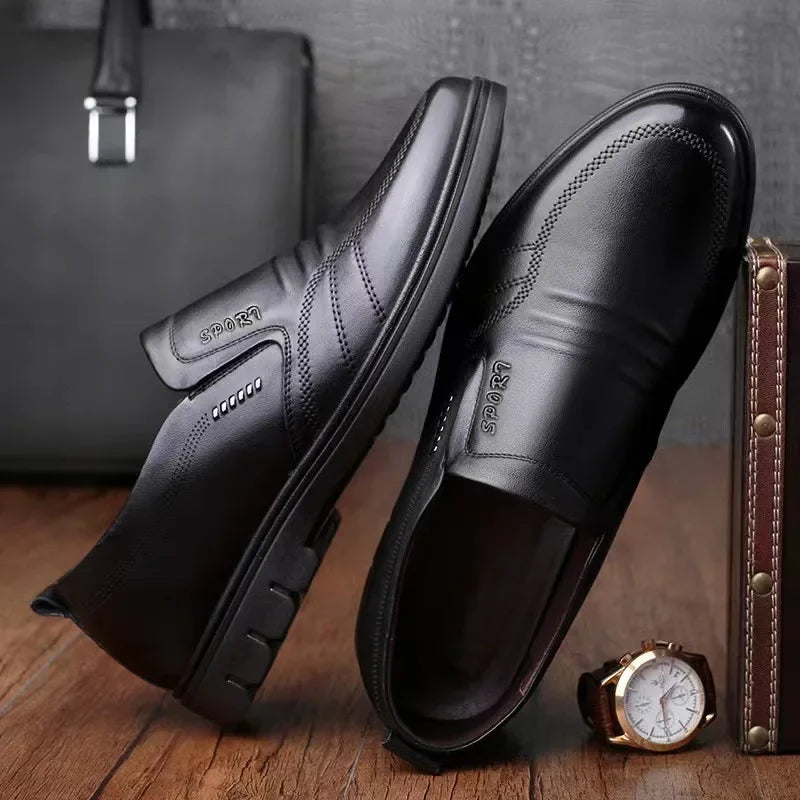 Men'S Leather Shoes New Black