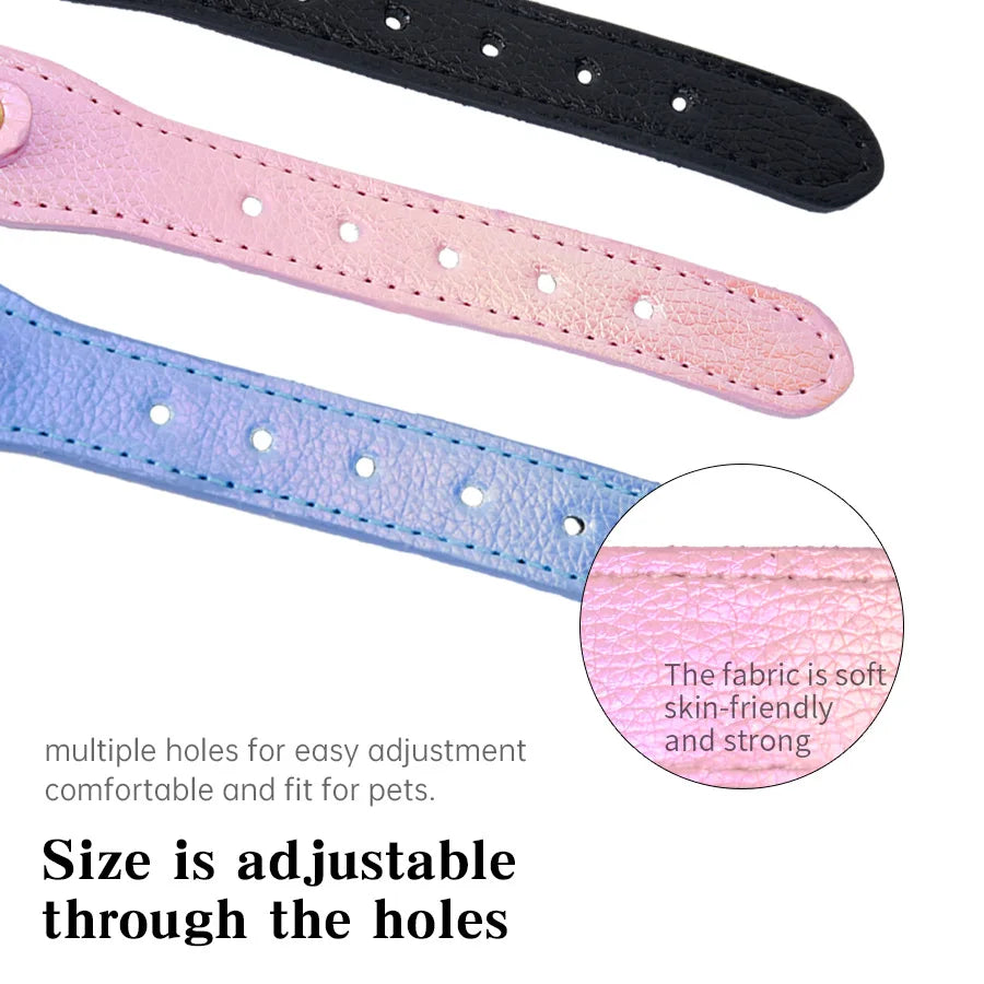 Shiny Rhinestone Pet Collar Love Jewelry Dog Collar Comfortable Leather Dog Adjustable Collar