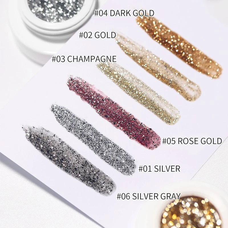 High Density Glitter Platinum Line Art UV Gel (5g)