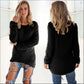Women Warm Solid‑Color O‑Neck Loose Knit Sweater
