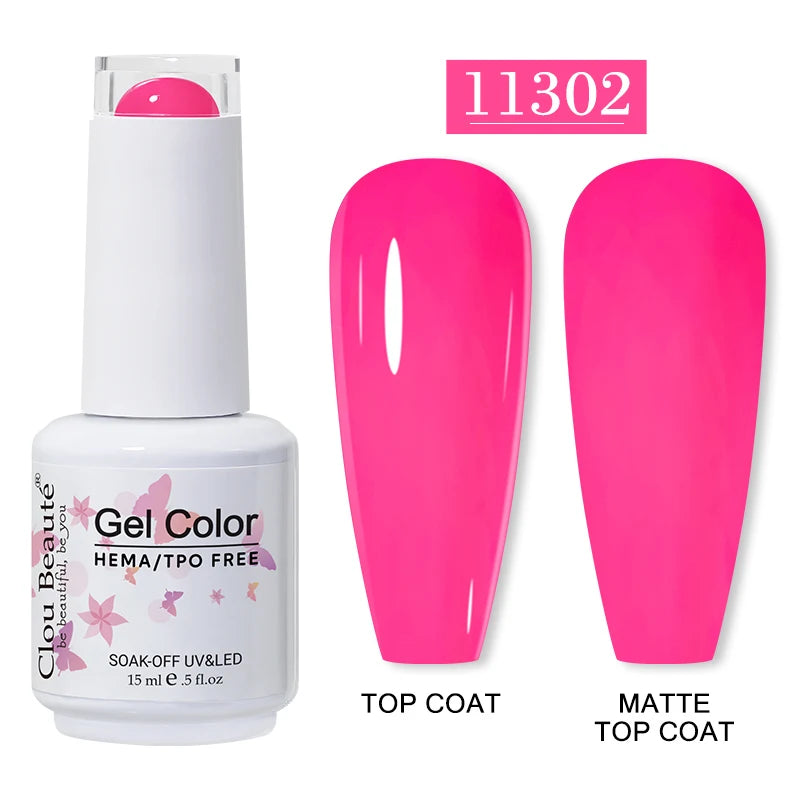 Clou Beaute 15ml HEMA/TPO-Free UV Gel Polish (Classic Red Collection)