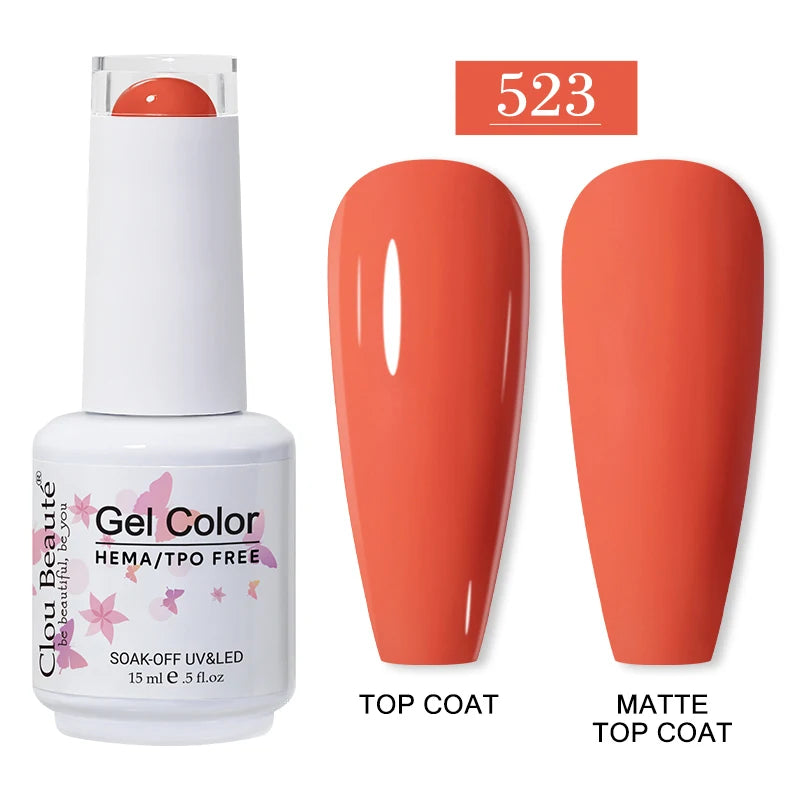 Clou Beaute 15ml HEMA/TPO-Free UV Gel Polish (Classic Red Collection)