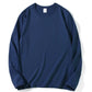 Women Leisure Cotton Long‑Sleeve Round‑Neck Top