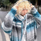 Y2K Striped Knit Cardigan