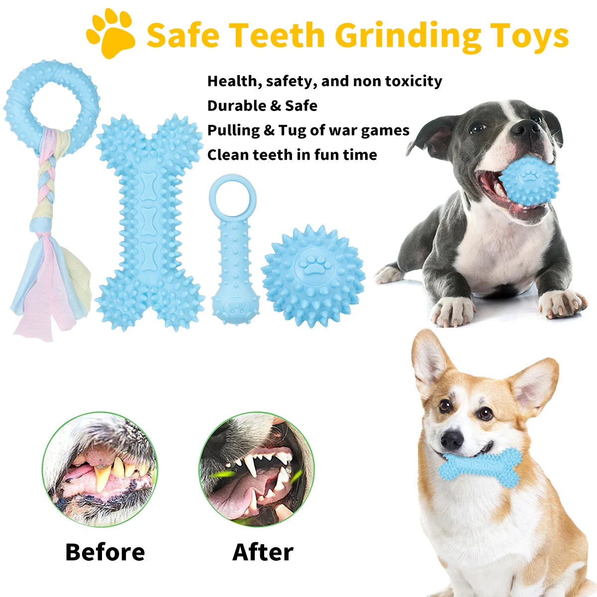 5-pack pet toys plush dog