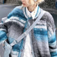 Y2K Striped Knit Cardigan