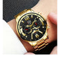 The DEYROS 5PCS Set: Fashion Men's Calendar Quartz Watch, Necklace, and Bracelet