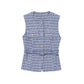 Urban Chic Tweed Waistcoat – Belted Sleeveless Vest