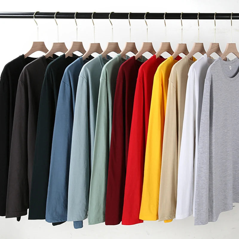 Women Leisure Cotton Long‑Sleeve Round‑Neck Top