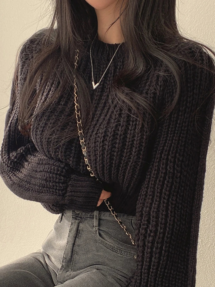 Women’s Loose Vintage Harajuku Lantern Sleeve Sweater