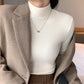 Women’s Slim Half‑Turtleneck Knitted Pullover Sweater