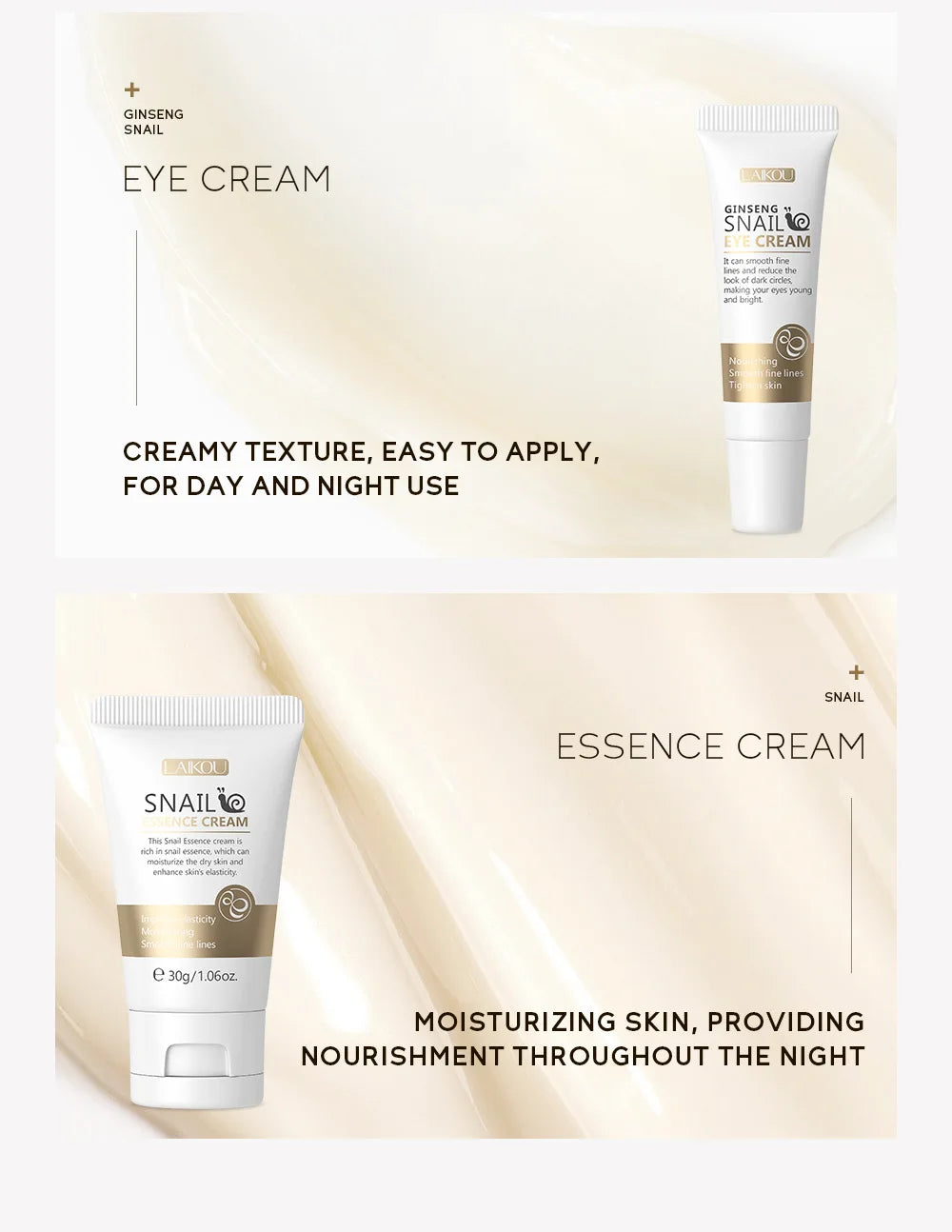 3pcs/set LAIKOU Vitamin C 24K Golden Sakura Skin Care Sets Face Cream Serum Eye Cream Moisturizing Anti Wrinkles Face Care Kit