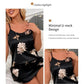 Midnight Blossom Satin Nightdress