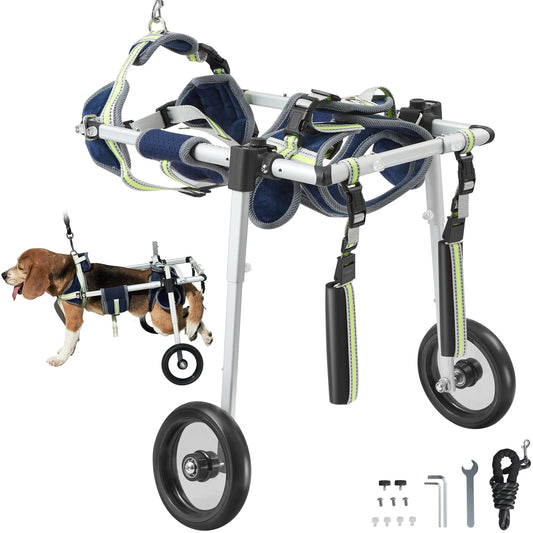 SucceBuy 2 Wheels Dog Wheelchair for Back Legs Pet Wheelchair Dog Cart/Wheelchair for Disabled Paralysis Hind Limb Weak Pet