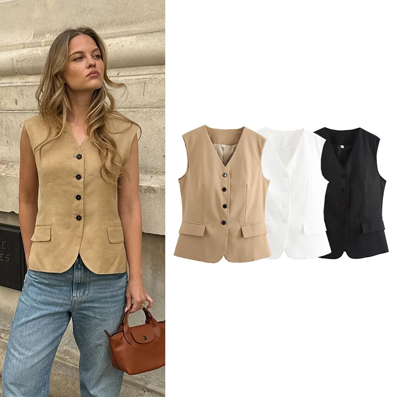 Urban Zip‑Front Sleeveless Waistcoat