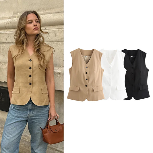 Urban Zip‑Front Sleeveless Waistcoat