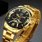 The DEYROS 5PCS Set: Fashion Men's Calendar Quartz Watch, Necklace, and Bracelet