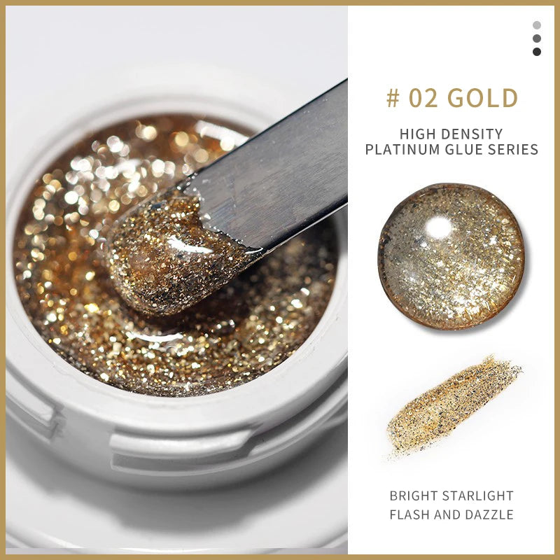 High Density Glitter Platinum Line Art UV Gel (5g)