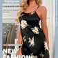 Midnight Blossom Satin Nightdress