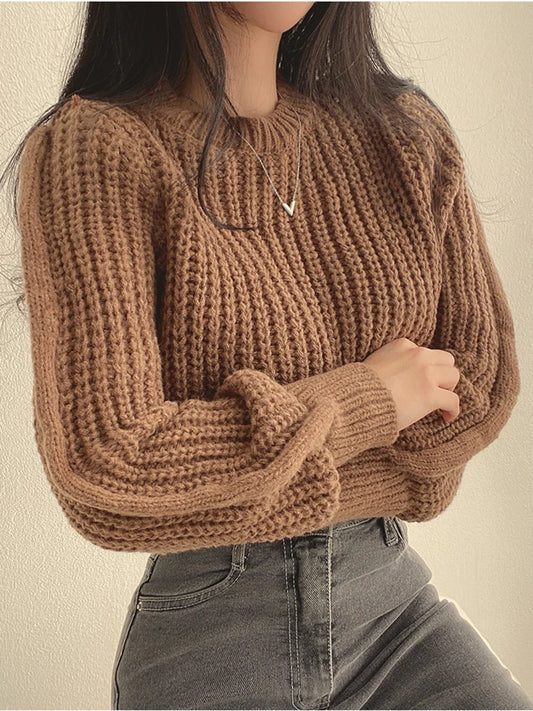 Women’s Loose Vintage Harajuku Lantern Sleeve Sweater