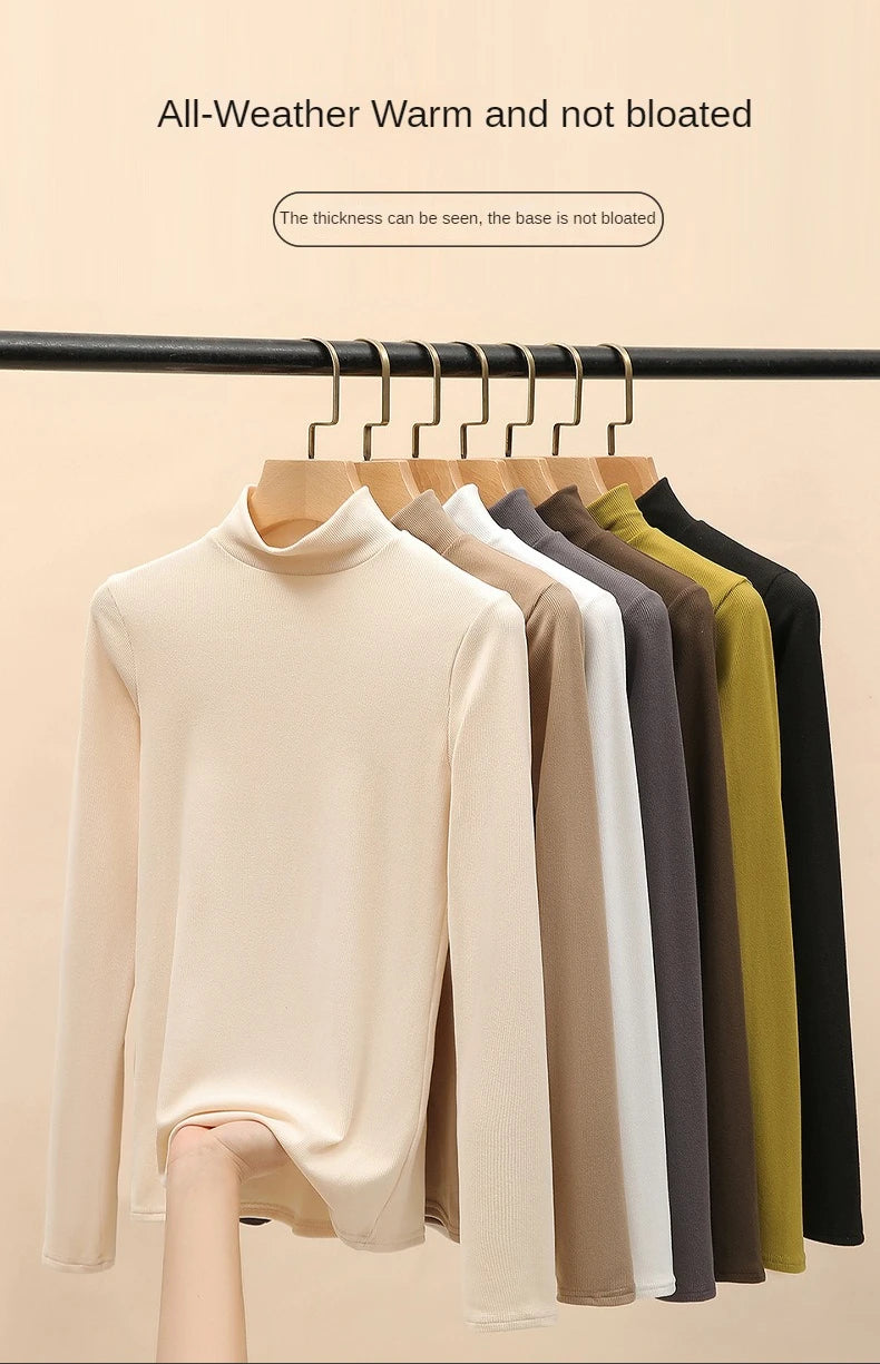 Women’s Slim Half‑Turtleneck Knitted Pullover Sweater