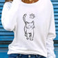 Women’s Cotton Printed Long‑Sleeve Top