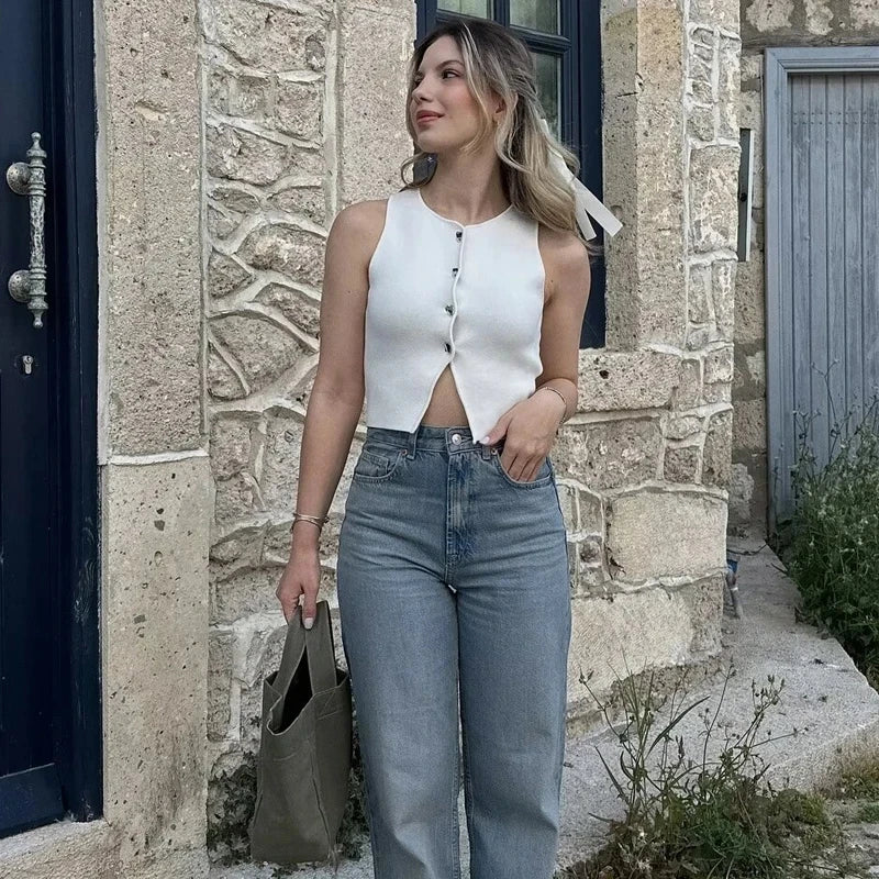 Chic Knit Sleeveless Vest Top
