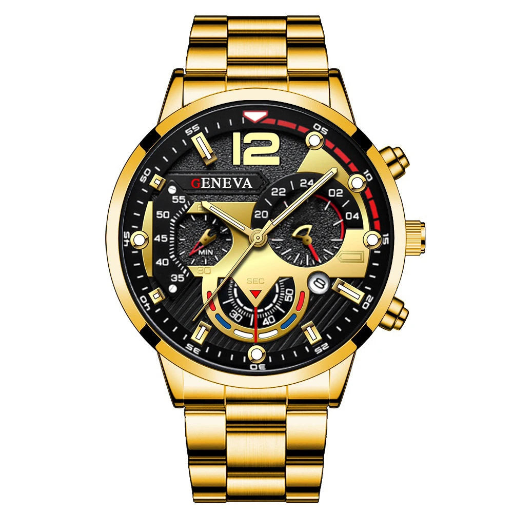 Fashion Men's Watches: Stainless Steel Band Analog Quartz Wristwatch