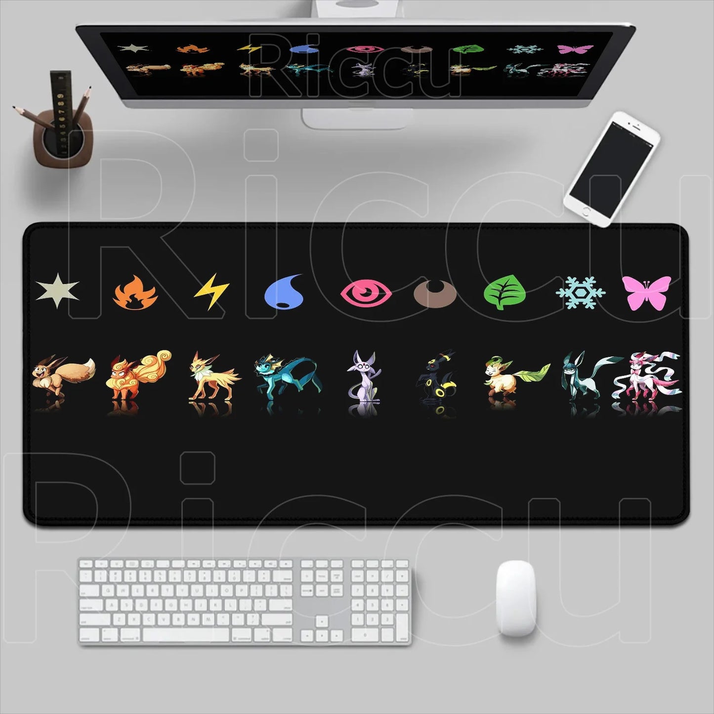 Kawaii Eevees Mouse Pad - Pokémon Office Gaming Desk Mat