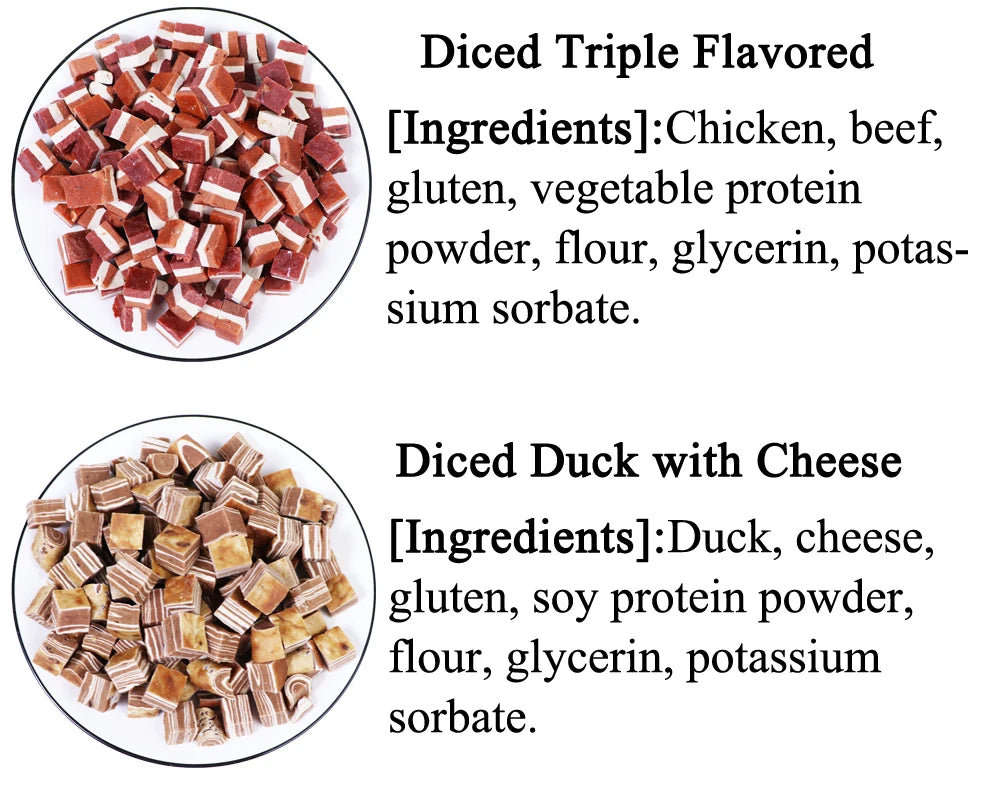 Diced Duck with Cheese Dog Treats