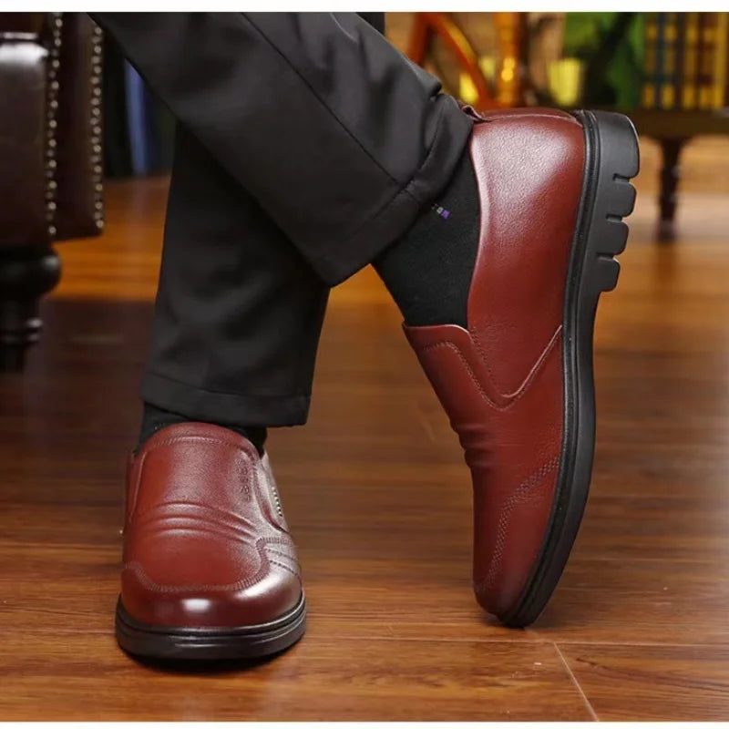 Men'S Leather Shoes New Black