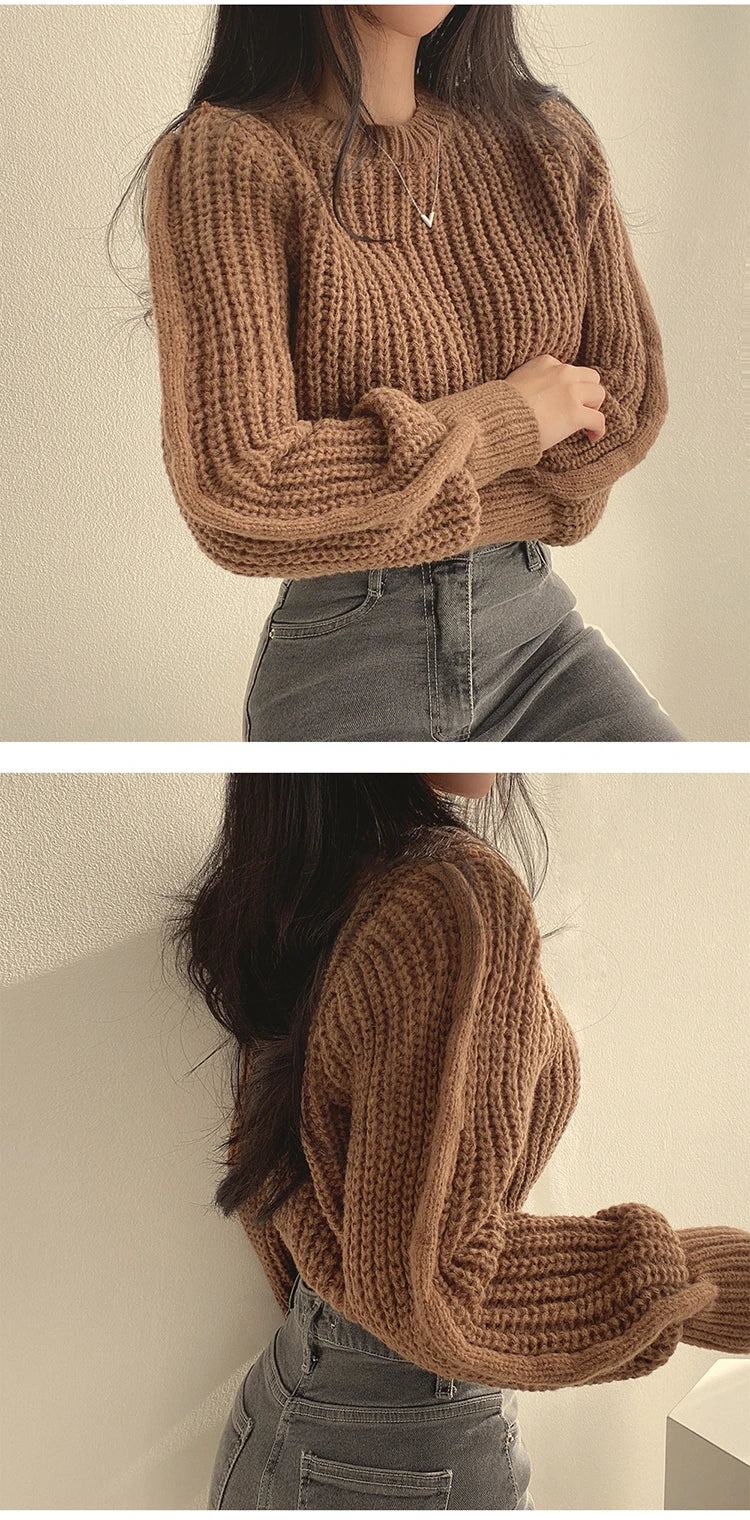 Women’s Loose Vintage Harajuku Lantern Sleeve Sweater