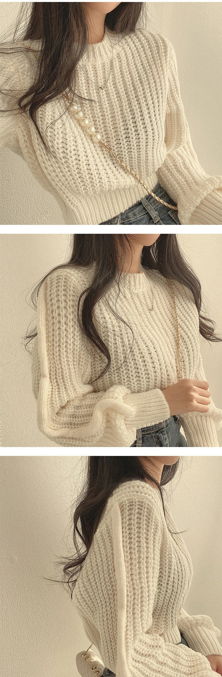 Women’s Loose Vintage Harajuku Lantern Sleeve Sweater