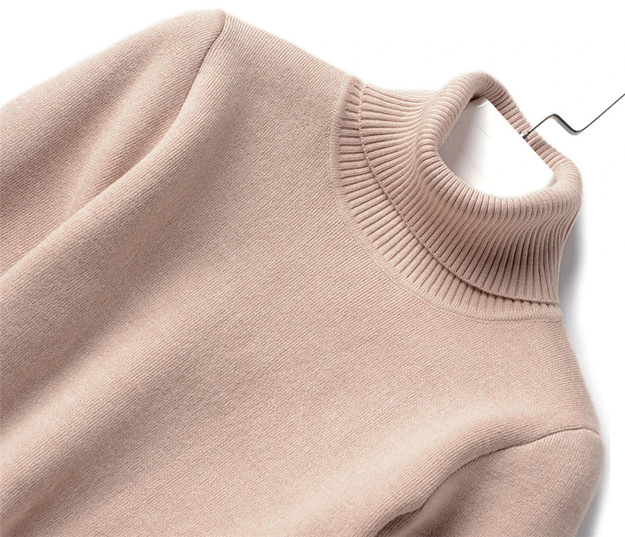 Women’s Velvet‑Lined Thick Turtleneck Sweater
