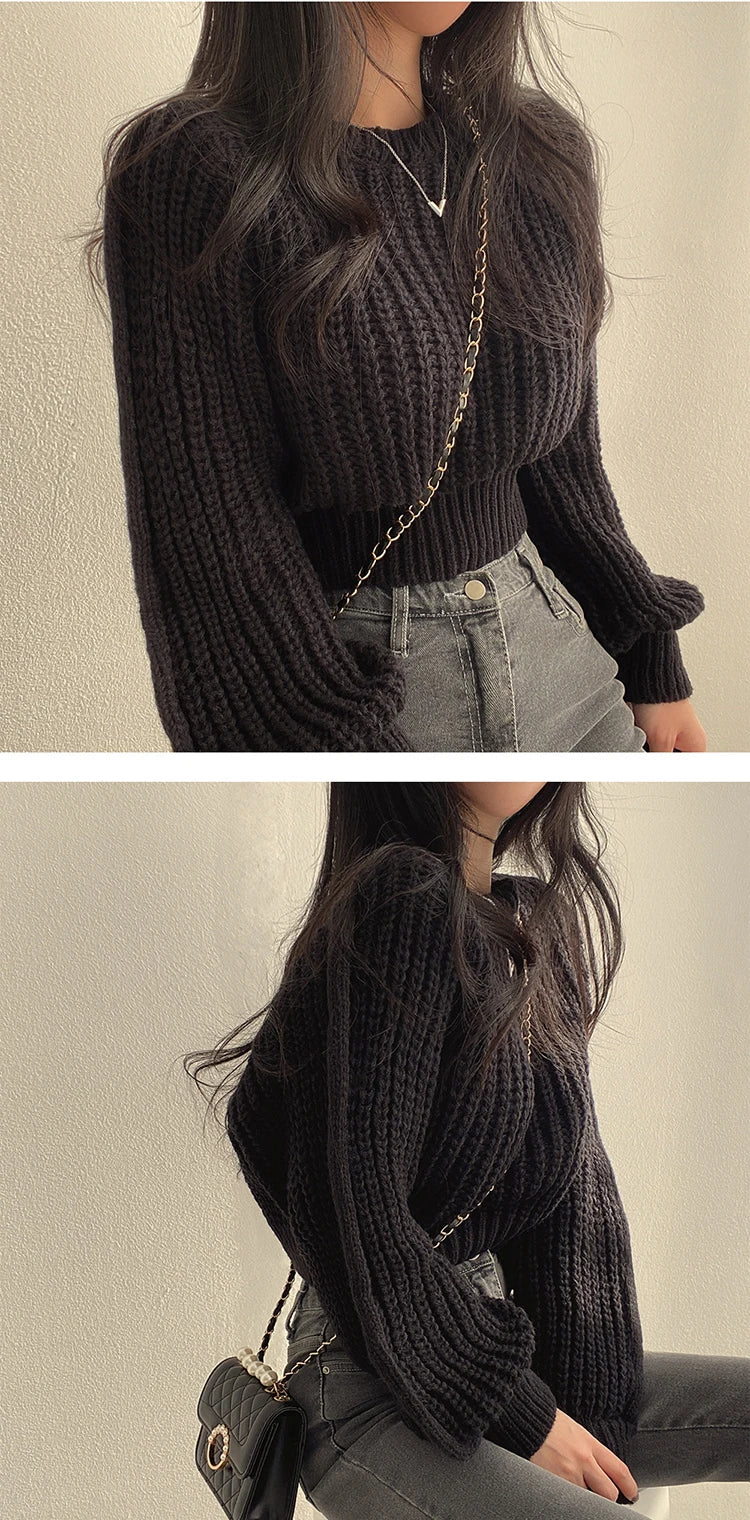 Women’s Loose Vintage Harajuku Lantern Sleeve Sweater