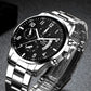 1PC Men's Luxury Watch: Fashion Business Calendar Quartz Wristwatch with Steel Band