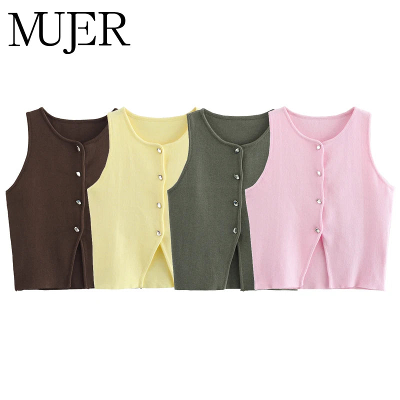 Chic Knit Sleeveless Vest Top