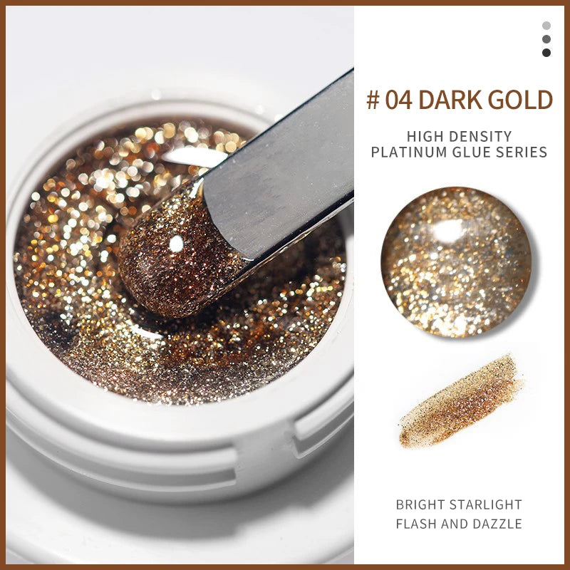High Density Glitter Platinum Line Art UV Gel (5g)