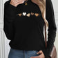 Women’s Cotton Heart‑Print Long‑Sleeve Top