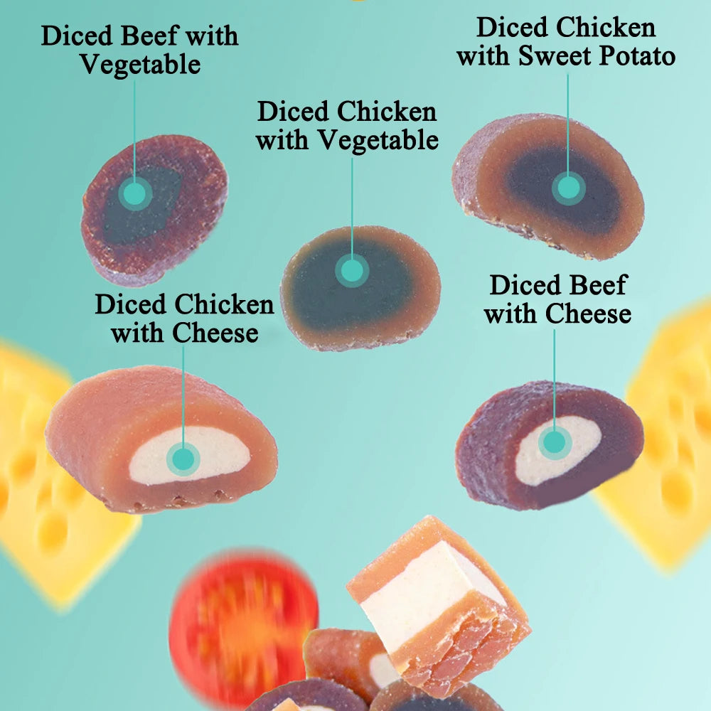 Diced Duck with Cheese Dog Treats