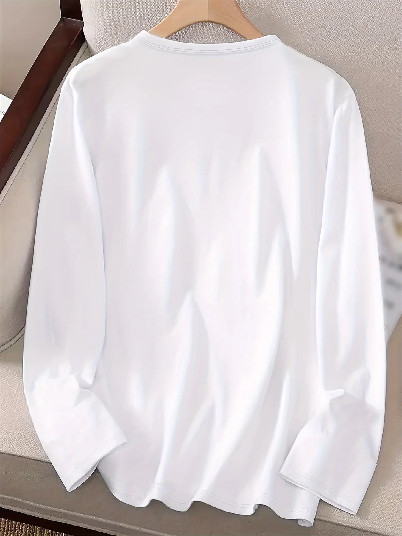 Women’s Cotton Heart‑Print Long‑Sleeve Top
